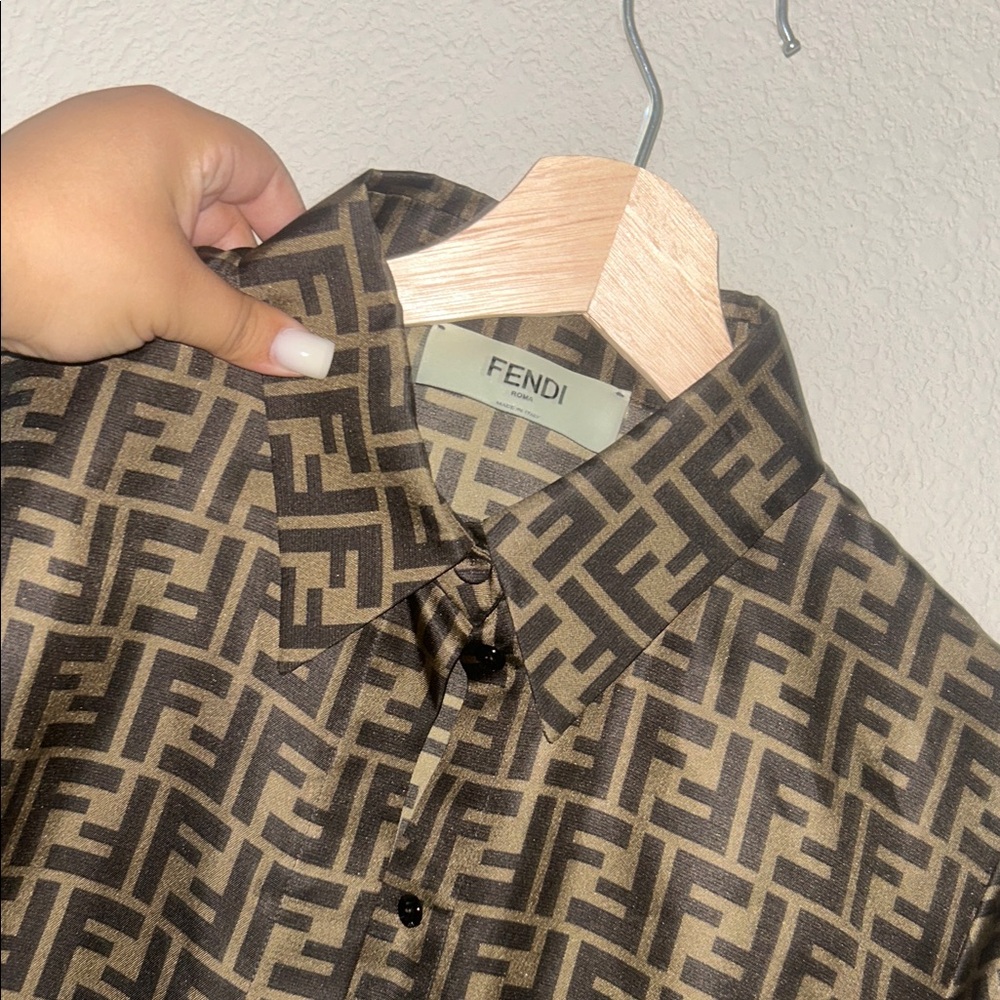 Fendi Brown Monogram Cropped Jacket - Picture 3 of 8